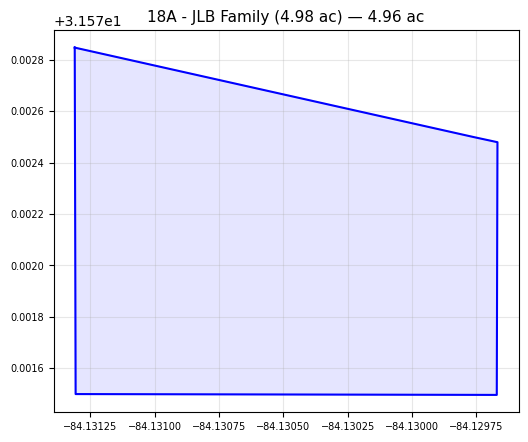 18A - JLB Family (4.98 ac) boundary