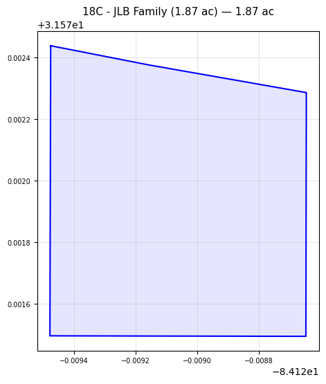 18C - JLB Family (1.87 ac) boundary